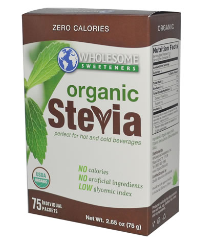Organic Stevia Wholesome Sweeteners 75 Packets - Click Image to Close