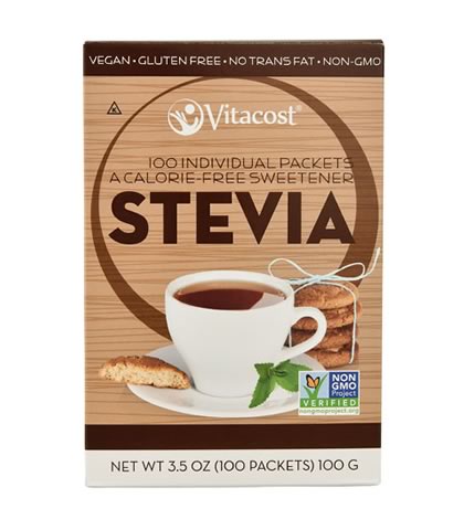 Stevia Extract Powder, Vitacost 100 Packets - Click Image to Close