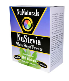 White Stevia Powder, NuNaturals (100 Packets)