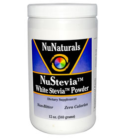 White Stevia Powder, NuNaturals (340g)