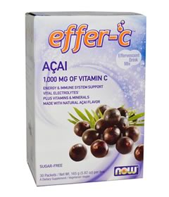 Effer-C Acai, Now Foods 30 Packets