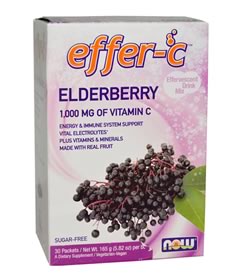 Effer-C Elderberry, Now Foods 30 Packets