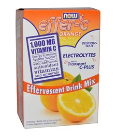 Effer-C Orange, Now Foods 30 Packets