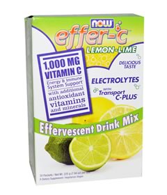 Effer-C Lemon-Lime, Now Foods 30 Packets